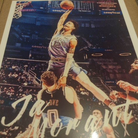 JA MORANT GRIZZLIES AMAZING DUNK ATTEMPT OVER KEVIN LOVE 8.5x11 GLOSSY POSTER!🔥 - Picture 6 of 7